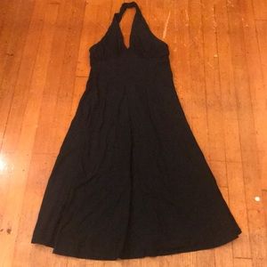 Black maternity halter dress